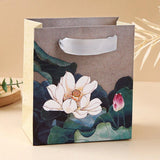 50pcs Blue Vintage Lotus Jewelry Box Paper Packaging Gift Boxes for Jewelry - 22.5*5*3.5cm(Box)