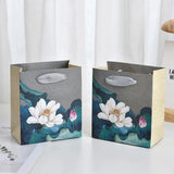 50pcs Blue Vintage Lotus Jewelry Box Paper Packaging Gift Boxes for Jewelry - 22.5*5*3.5cm(Box)