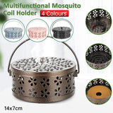 Iron Mosquito Incense Box Fireproof Tray Stand Indoor Household Incense Holder - Black