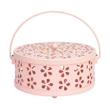 Iron Mosquito Incense Box Fireproof Tray Stand Indoor Household Incense Holder - Pink