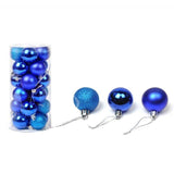 NNEDSZ 24Pcs/Pack Christmas Tree Xmas Balls Decorations Baubles Party Wedding Ornament - Dark Blue