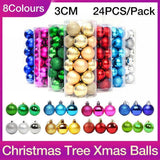 NNEDSZ 24Pcs/Pack Christmas Tree Xmas Balls Decorations Baubles Party Wedding Ornament - Gold
