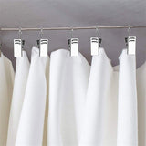 50PCS Stainless Steel Curtain Clip Hooks Strong Load-bearing Shower Accessories - Silver White