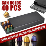 Coffee Pod Holder Drawer for Nespresso - 40 Capsules Storage Rack Stand