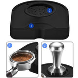 Silicone Coffee Tamper Mat Non Slip Corner Tamping Pad for Espresso Station 14x12.5cm