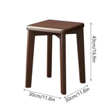 Wooden Square Bench Stool 30 x 30 x 43cm Rounded Design Garden Patio Home