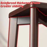 Wooden Square Bench Stool 30 x 30 x 43cm Rounded Design Garden Patio Home