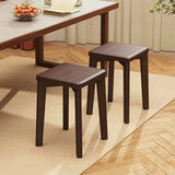 Wooden Square Bench Stool 30 x 30 x 43cm Rounded Design Garden Patio Home