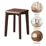 Wooden Square Bench Stool 30 x 30 x 43cm Rounded Design Garden Patio Home