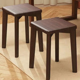 Wooden Square Bench Stool 30 x 30 x 43cm Rounded Design Garden Patio Home
