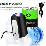 Electric Water Bottle Pump Dispenser Drinking Usb Button Black White Drinking - White
