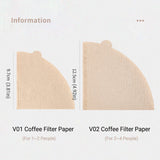 100PCS Coffee Filter Paper Drip Cone Funnel Handmade Filters for Coffee Machine - V01-100PCS