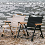 Outdoor Folding Chair Portable Camping Seat Compact Foldable Chair for Picnic - Khaki