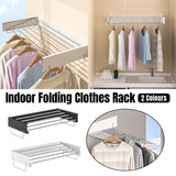 Foldable Wall Hanging Clothes Drying Rack Invisible Balcony Towel Laundry Rack - White