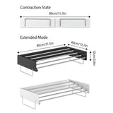 Foldable Wall Hanging Clothes Drying Rack Invisible Balcony Towel Laundry Rack - White