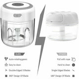 250Ml Usb Rechargeable Mini Food Garlic Grinder Electric Garlic Chopper Cordless - Pink