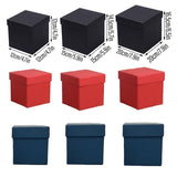 Square Gift Boxes 8pcs Empty Packaging Boxes for Favour Party Wedding Storage - Black-20x16.5cm