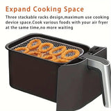 Air Fryer Grill Rack Multi Layer Removable Shelf Mesh Rack for Cooking BBQ - Round