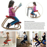 Ergonomic Kneeling Chair Rocking Office Desk Stool Upright Posture Support Seat - Beige