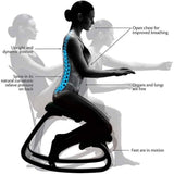 Ergonomic Kneeling Chair Rocking Office Desk Stool Upright Posture Support Seat - Wine Red