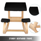 Ergonomic Kneeling Chair Rocking Office Desk Stool Upright Posture Support Seat - Wine Red
