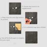 2X Self Adhesive Leather Repair Patches Kit for Sofa Couch Auto Interior Use - Dark Grey