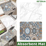 Washing Machine Water Absorbent Mat Quick Dry Dust Proof for Laundry Room Use - Colourful Print