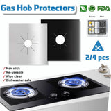Gas Stove Burner Covers Reusable Hob Protectors Non Stick Liner Pad 4 Pcs - 4 PCS Black