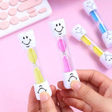 3 Mins Hourglass Sand Timer Kids Gifts Egg Kitchen Smiley Tooth Brushing Clock - Pink