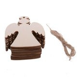 NNEDSZ Wooden Christmas Hanging Ornament for Tree DIY Craft Decoration 10pcs - Angel