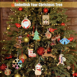 NNEDSZ Wooden Christmas Hanging Ornament for Tree DIY Craft Decoration 10pcs - Christmas Stocking