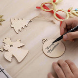 NNEDSZ Wooden Christmas Hanging Ornament for Tree DIY Craft Decoration 10pcs - Star
