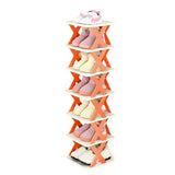 6/7 Tier Shoe Rack Space Saving Small Shoe Cabinet Storage Shelf Organizer - Blue-6 Layer