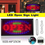 NNEDSZ LED Open Sign Light 48x25cm Neon Display Board with Hanging Chain for Shop Use