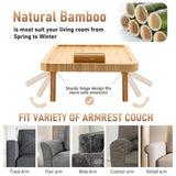 Wooden Lazy Sofa Tray Rotating With Mobile Phone Tablet Holder Plate Breakfast Snack Foldable