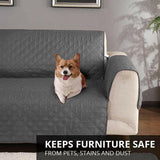 130X195cm Seater Pet Sofa Protector Cover Quilted Couch Covers Lounge Slipcover - Grey