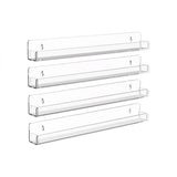 Acrylic Wall Shelves Set 4PCS Floating Display Storage Racks Clear for Home Use - Transparent