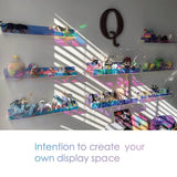 Acrylic Wall Shelves Set 4PCS Floating Display Storage Racks Clear for Home Use - Transparent