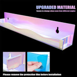 Acrylic Wall Shelves Set 4PCS Floating Display Storage Racks Clear for Home Use - Transparent
