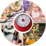 60 Minutes Visual Analog Timer Countdown Clock Time Management Kitchen Tool - Red