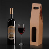 30pcs Kraft Paper Wine Box for Gift Packaging Portable Wine Bottle Storage Box - Double