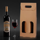 30pcs Kraft Paper Wine Box for Gift Packaging Portable Wine Bottle Storage Box - Double