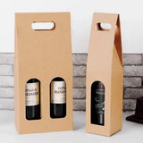 30pcs Kraft Paper Wine Box for Gift Packaging Portable Wine Bottle Storage Box - Double