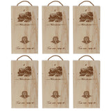6pcs Red Wine Wooden Gift Box Packaging Storage Box for Wine Bottle Gifts - Double clamshell