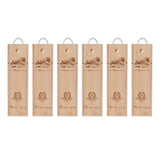 6pcs Red Wine Wooden Gift Box Packaging Storage Box for Wine Bottle Gifts - Double pull-out