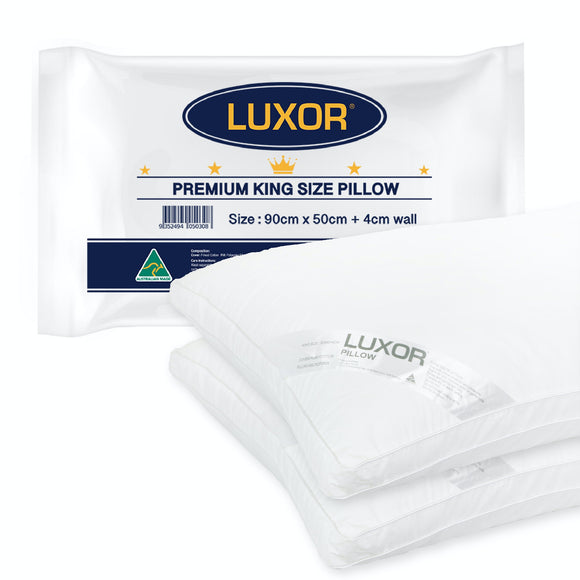 NNEDSZ Luxor Made Hotel King Size Pillow with 4cm Wall Twin Pack