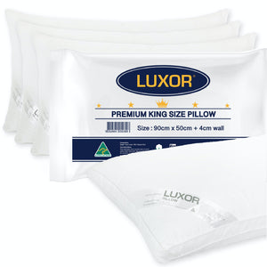 NNEDSZ Luxor Made Hotel King Size Pillow with 4cm Wall Four Pack