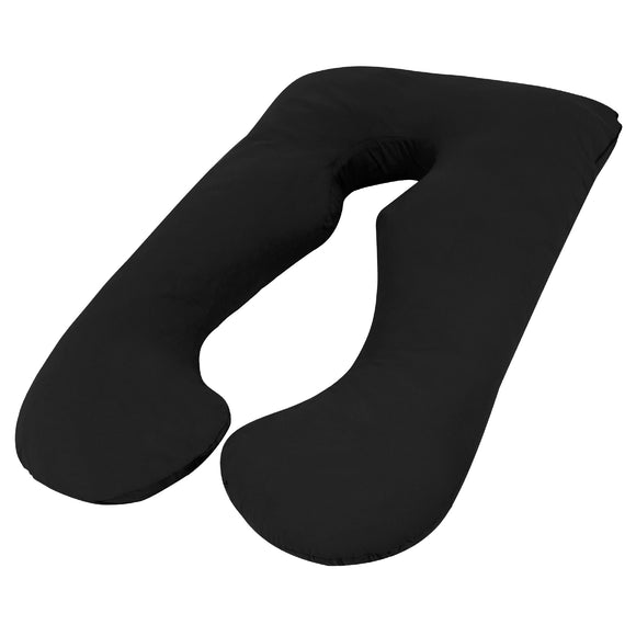 NNEDSZ Maternity Pregnancy Nursing Sleeping Body Pillow Pillowcase Included Black