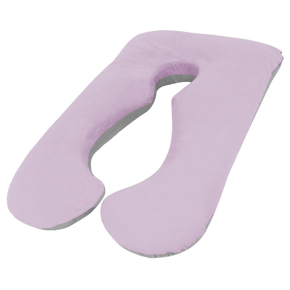 NNEDSZ Maternity Pregnancy Nursing Sleeping Body Pillow Pillowcase Included Lilac x Grey