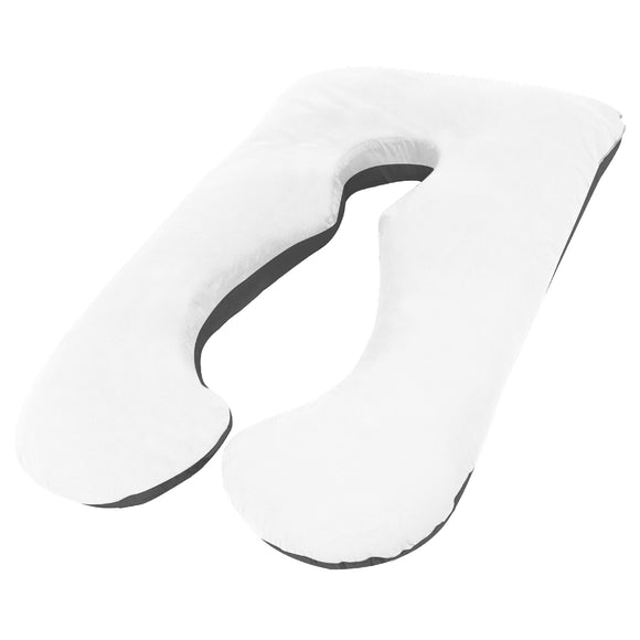 NNEDSZ Maternity Pregnancy Nursing Sleeping Body Pillow Pillowcase Included Black x White